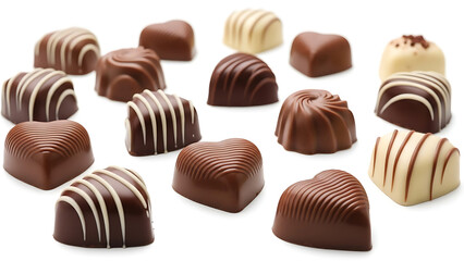 Fototapeta premium Assorted chocolate truffles with various designs and flavors