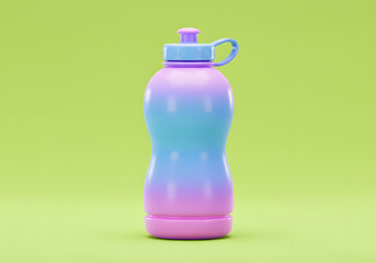 Pink blue gradient water bottle