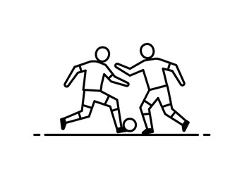 Players playing football illustration