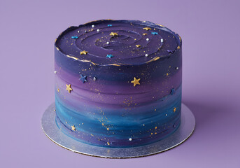 Purple and blue starry cake