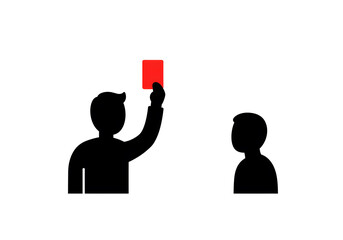 Red card given to person silhouette