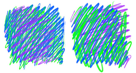 Expressive Multicolor Crayon Line Scribbles for Creative Design Elements