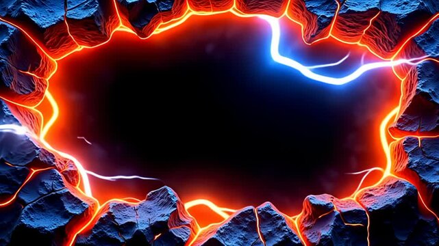 ampere dreamlike Volcanic sway march shot bats with reddened lava shine be envelop aside galvanising dreary and perfervid orangeness curves of beam that coil about the edges, beat