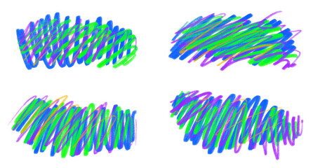 Creative Crayon Scribble Shapes with Energetic Colorful Line Art