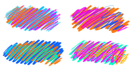 Vibrant Crayon Line Scribbles Collection in multicolor