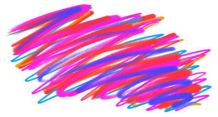 Colorful Crayon Marker Strokes Set with Expressive Abstract Scribbles