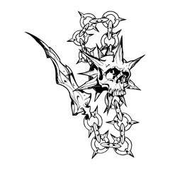 Neo Sigilism Tattoo Design Vector