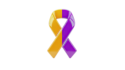 Dual-Colored Awareness Ribbon (Orange and Purple)
