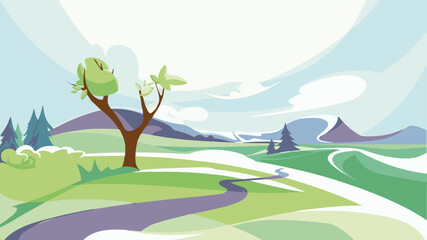 landscape with trees