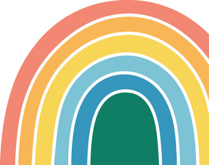 Fototapeta premium Minimal Pastel Rainbow Arch Illustration Modern Boho Abstract Shape Vector Design