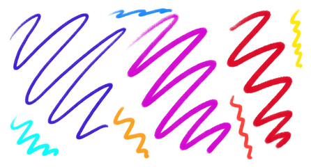 Creative Abstract Crayon Marker Lines Set on Dark Background