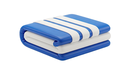 Folded Blue and White Striped Soft Material