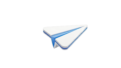 Modern Paper Airplane Icon with Blue Accents