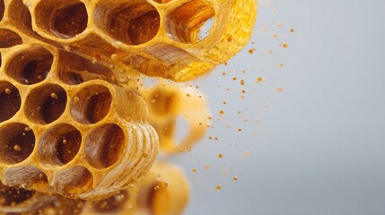 Beekeeping Education Banner With an Abstract Honeycomb Pattern and a Light Background Highlighting Knowledge in Agriculture