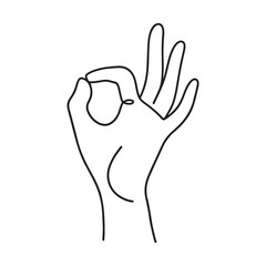Obraz premium Vector illustration of a human hand gesture with two fingers up forming a peace sign symbol and silhouette icon for business people