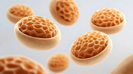 close-up image of a cluster of microscopic pollen cells in detail