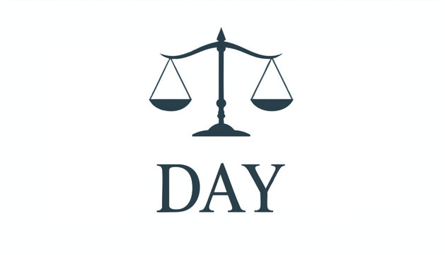 Minimalist Vector Icon of Scales with Day Text in Modern Style for Justice and Law Symbol - Powered by Adobe