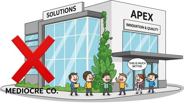 Embracing superior innovation and quality for business success, leaving behind mediocre solutions