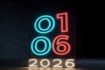 Neon Date 01 06 2026 in Glowing Style