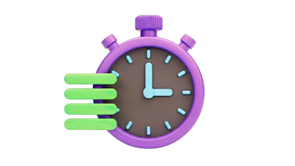 3D Stopwatch with Green Checklist