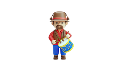 Cartoon man playing drum