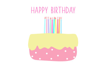 happy birthday cake vector illustration
