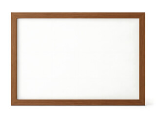 Obraz premium Brown wooden picture frame on white background