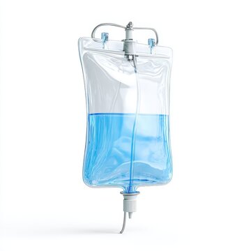 Transparent IV Bag with Clear Liquid for Medical Use in Hospitals