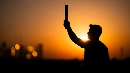 Celebrating international freedom day with a torch of liberty