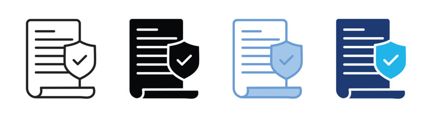 Policy icon set multiple style collection