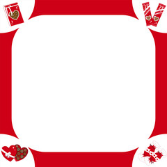 Valentine note paper background with cute chocolate in red and white color tone