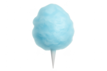 Blue cotton candy floss on clear background