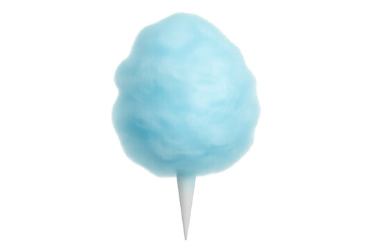 Blue cotton candy floss on clear background