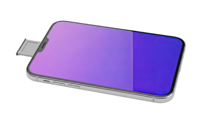 Smartphone with ejected SIM card tray