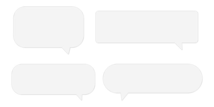 Glass speech bubble set, Frosted Glass Speech Bubble Set,  Glassmorphism Chat Icons, Message cloud PNG
