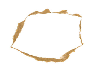 torn brown paper strips with rough edges isolated on white background for scrapbooking and craft design elements isolated on white background.