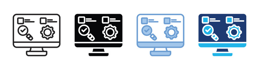 Assessment icon set multiple style collection