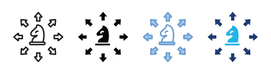 Planning icon set multiple style collection