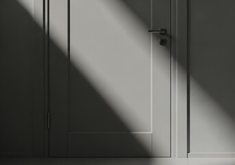 Subtle interplay of light and shadow on a modern interior door