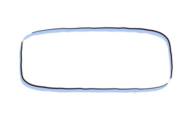 ペンで手描きされたシンプルで可愛い四角い吹き出しのイラスト素材