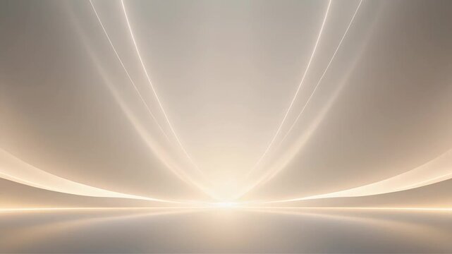 Futuristic glowing light installation in minimalist space
