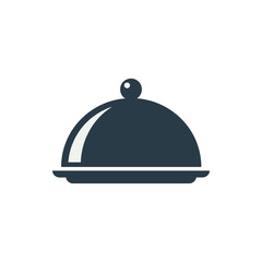 Simple vector graphic of a food cloche, representing fine dining, catering, and restaurant services
