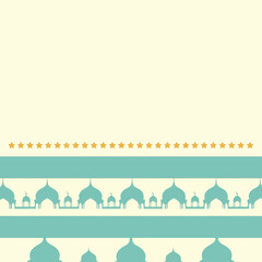 Ramadan mosque border vector with stars, Islamic background for festive invitations