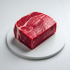 A freshly cut piece of red meat