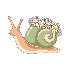 snail with a flower crown
