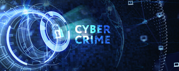 The concept of a cyber attack on a computer network. Cyber crime and internet privacy hacking. 3d illustration