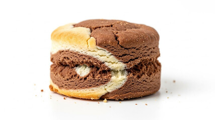 Stack of Two Soft Marble Swirl Cookies with Chocolate and Vanilla Dough