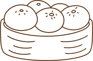 Steamed bun icon in a steamer basket.