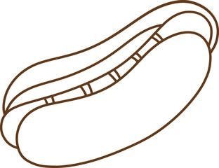 Hot dog and sausage line icon.