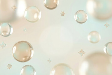 Abstract background with glowing spheres and stars